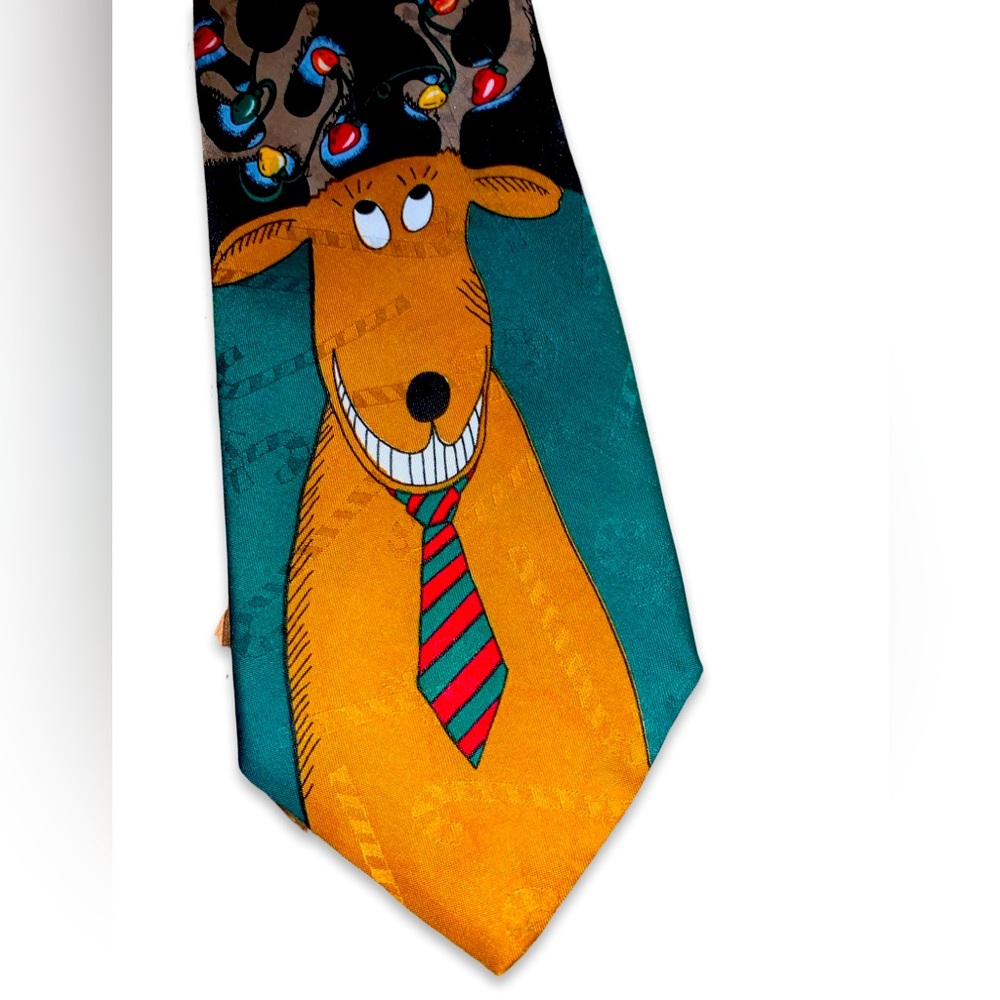 VTG 90s Hallmark Yule Tie Christmas Collection - Silly Reindeer tie
